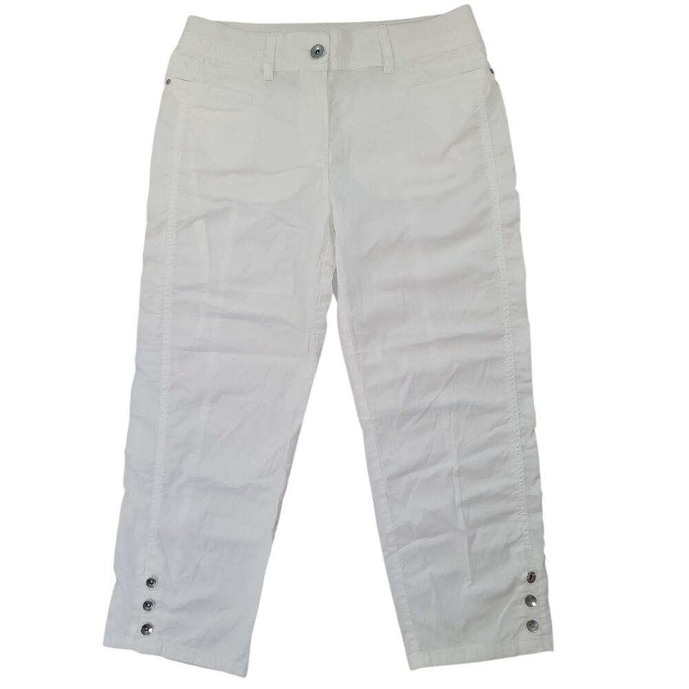 Chico’s White Slim Crop Pants Sz 0 Small Summer Casual